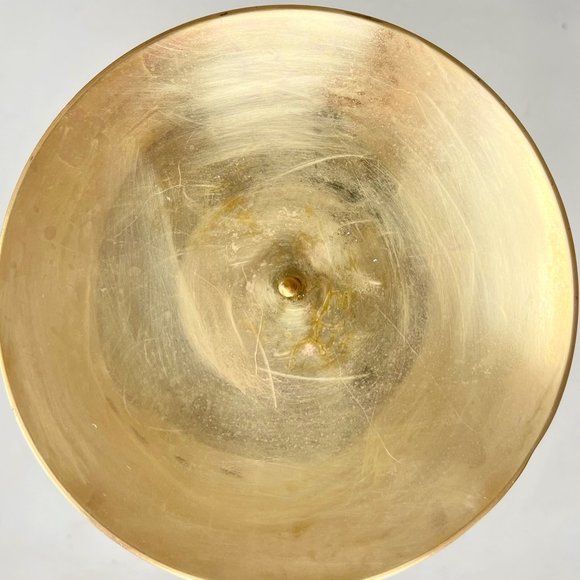 Candleholder Vintage Large Heavy Solid Brass Rustic Boho Country Pillar Style - Picture 8 of 9